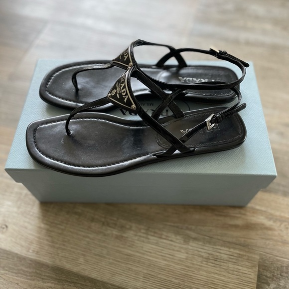 Prada Triangle Logo Sandals - Picture 6 of 9